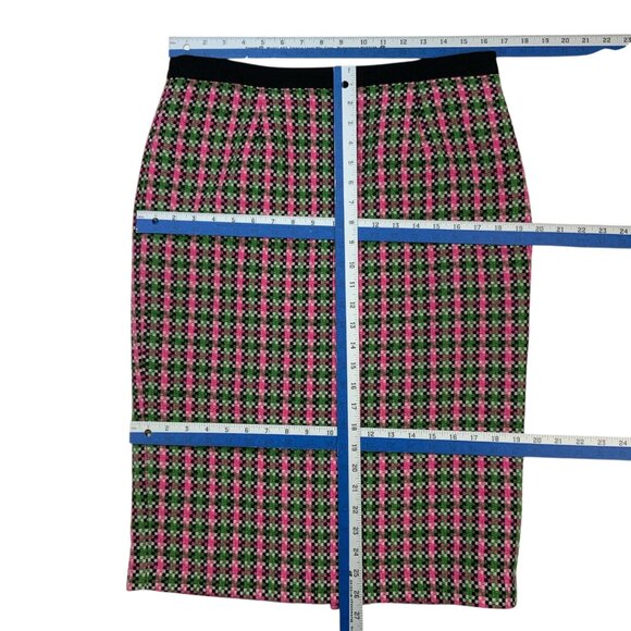 Boden Notre Dame Skirt 10L Pink Green Tweed Wool Blend Pencil Knee Length Career - Picture 6 of 12